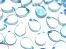 [Video] High Quality Sky Blue Topaz AAA Pear Shape Cabochon 8x6mm 3pcs