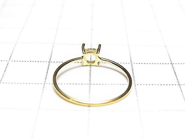 [Video] Silver925 Ring Frame (Prong Setting) Square Faceted 4mm 18KGP 1pc