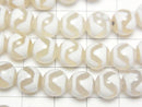[Video] Tiger's Tooth dZi Beads (Koga Tenju) Round 8mm White Half or 1strand beads (approx. 12 inches/30 cm)