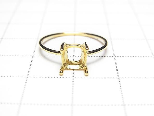 [Video] Silver925 Ring Frame (Prong Setting) Square Faceted 6mm 18KGP 1pc