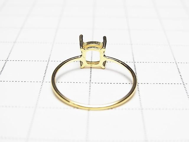 [Video] Silver925 Ring Frame (Prong Setting) Square Faceted 6mm 18KGP 1pc