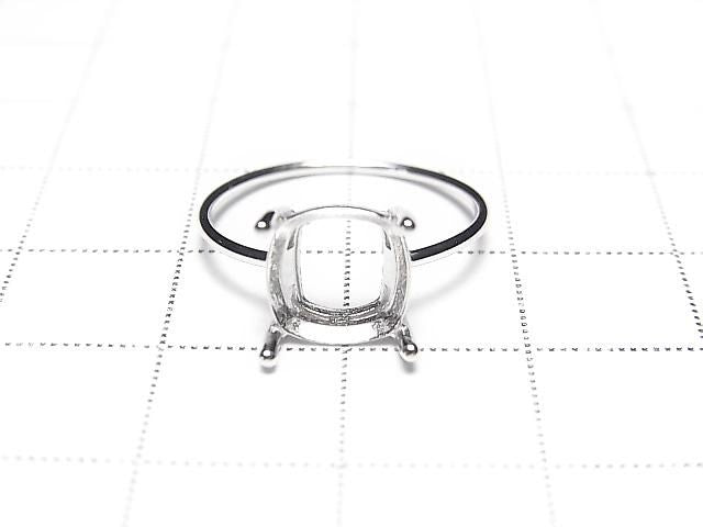 [Video] Silver925 Ring Frame (Prong Setting) Square Faceted 8mm Rhodium Plated 1pc