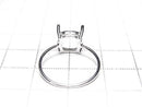 [Video] Silver925 Ring Frame (Prong Setting) Square Faceted 8mm Rhodium Plated 1pc