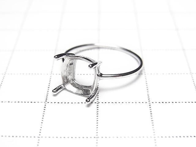 [Video] Silver925 Ring Frame (Prong Setting) Square Faceted 8mm Rhodium Plated 1pc