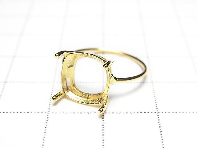 [Video] Silver925 Ring Frame (Prong Setting) Square Faceted 10mm 18KGP 1pc