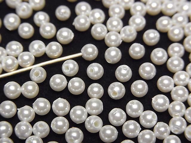 [Video] Shell Pearl White Half Drilled Hole Round 3mm 20pcs