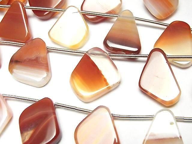 [Video] Mixed Carnelian Slice Nuggets 1strand beads (11 pcs)