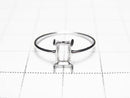 [Video] Silver925 Ring Frame (Prong Setting) Rectangle Faceted 6x4mm Rhodium Plated 1pc