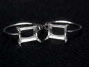 [Video] Silver925 Ring Frame (Prong Setting) Horizontal Rectangle Faceted 8x6mm Rhodium Plated 1pc