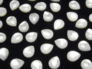 [Video] High Quality White Shell (Silver-Lip Oyster) AAA Pear Shape Cabochon 10x8mm 4pcs
