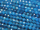 [Video] High Quality! Neon Blue Apatite AAA- Faceted Round 3mm 1strand beads (approx. 15 inches/37 cm)