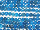 [Video] High Quality! Neon Blue Apatite AAA- Faceted Round 3mm 1strand beads (approx. 15 inches/37 cm)
