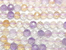 [Video] High Quality! Amethyst x Citrine AAA- Faceted Round 4mm 1strand beads (aprx.15inch/37cm)