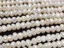 [Video] Fresh Water Pearl AA White Rondelle 4-4.5mm 1strand beads (approx. 14 inches/34 cm)