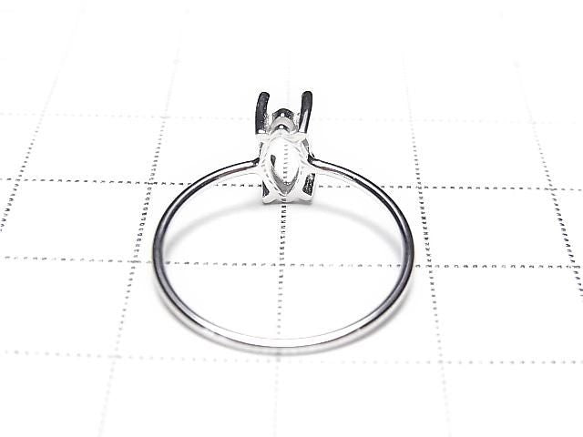 [Video] Silver925 Ring Frame (Prong Setting) Marquise Faceted 6x4mm Rhodium Plated 1pc