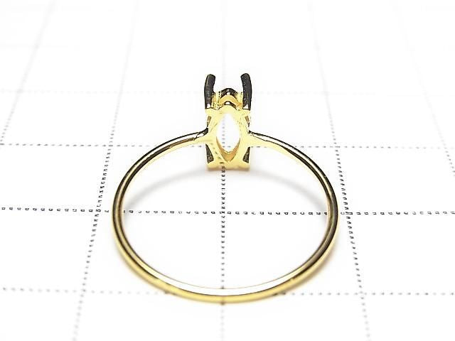 [Video] Silver925 Ring Frame (Prong Setting) Marquise Faceted 6x4mm 18KGP 1pc
