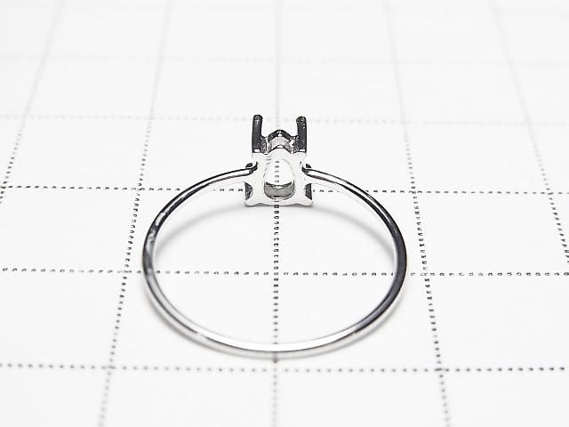 [Video] Silver925 Ring Frame (Prong Setting) Pear Shape Faceted 6x4mm Rhodium Plated 1pc