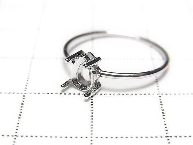 [Video] Silver925 Ring Frame (Prong Setting) Pear Shape Faceted 6x4mm Rhodium Plated 1pc