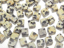 [Video] Dalmatian Jasper Cube 4x4x4mm [Half Drilled Hole] 4pcs