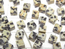 [Video] Dalmatian Jasper Cube 4x4x4mm [Half Drilled Hole] 4pcs