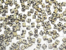 [Video] Dalmatian Jasper Cube 4x4x4mm [Half Drilled Hole] 4pcs