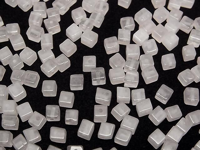 [Video] Rose Quartz AA Cube 4x4x4mm [Half Drilled Hole] 4pcs