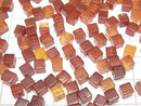 [Video] Red Agate Cube 4x4x4mm [Half Drilled Hole] 4pcs