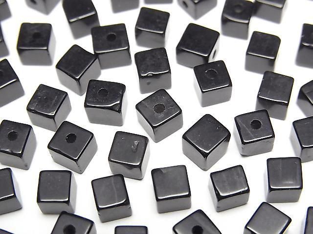 Onyx Cube 4x4x4mm [Half Drilled Hole] 4pcs