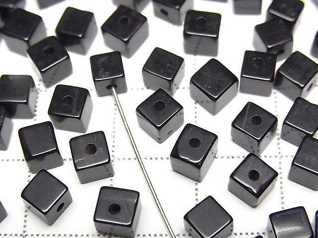 Onyx Cube 4x4x4mm [Half Drilled Hole] 4pcs