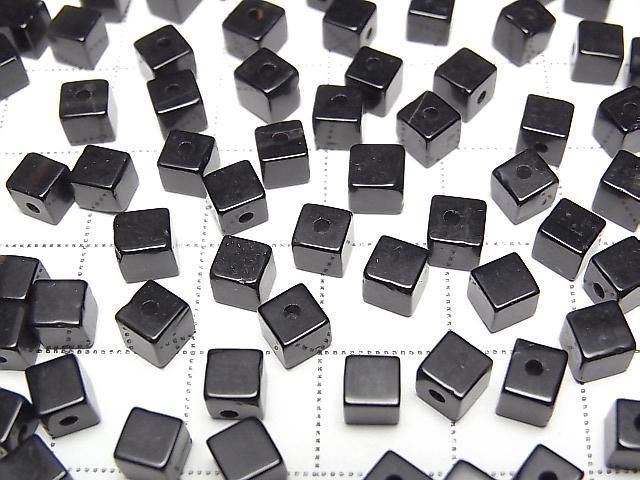 Onyx Cube 4x4x4mm [Half Drilled Hole] 4pcs