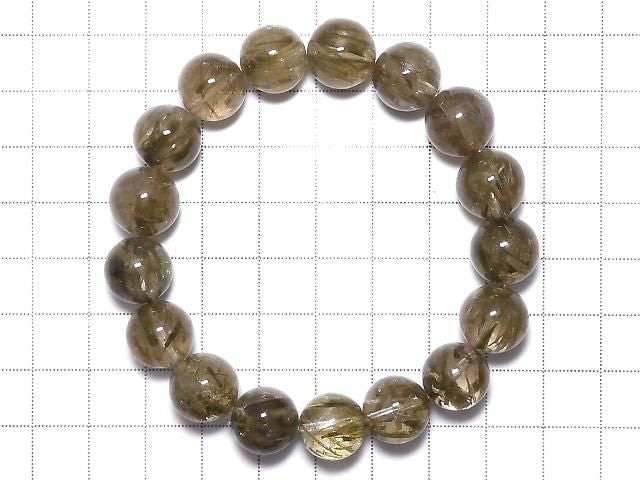 [Video][One of a kind] Green Tourmaline Quartz Round 12mm Bracelet NO.103