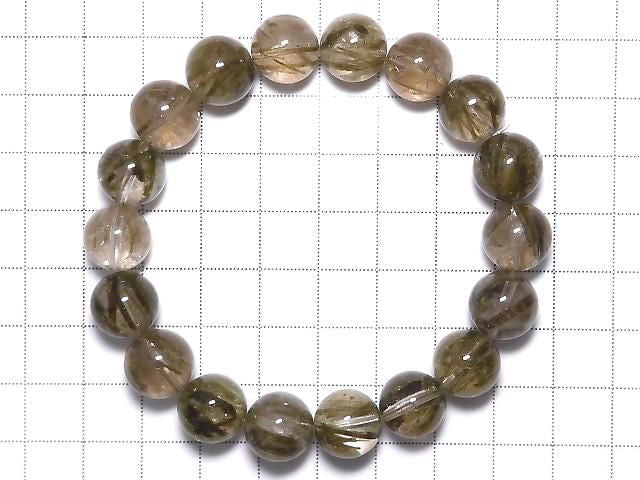 [Video][One of a kind] Green Tourmaline Quartz Round 11.5mm Bracelet NO.104