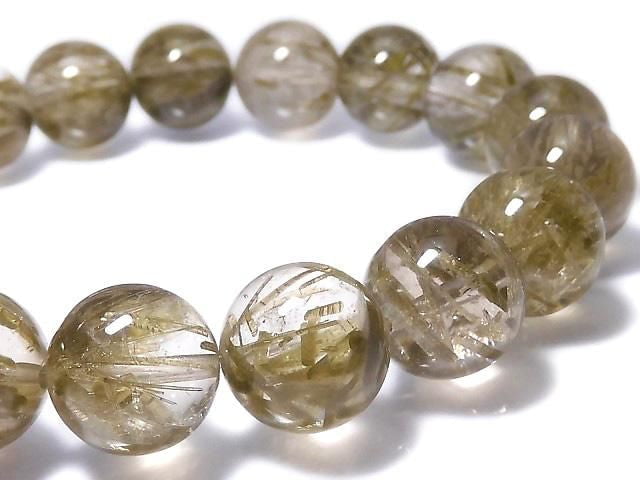 [Video][One of a kind] Green Tourmaline Quartz Round 11.5mm Bracelet NO.106