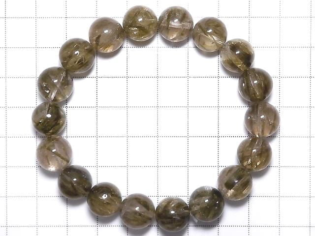 [Video][One of a kind] Green Tourmaline Quartz Round 11.5mm Bracelet NO.106