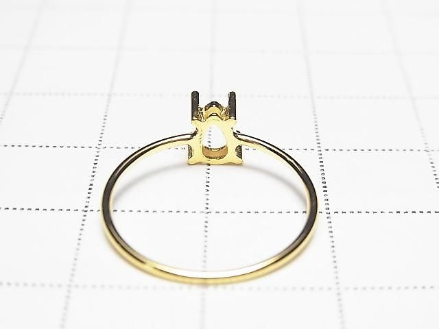 [Video] Silver925 Ring Frame (Prong Setting) Pear Shape Faceted 6x4mm 18KGP 1pc
