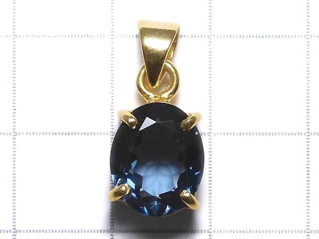 [Video][One of a kind] High Quality London Blue Topaz AAA Faceted Pendant 18KGP NO.117
