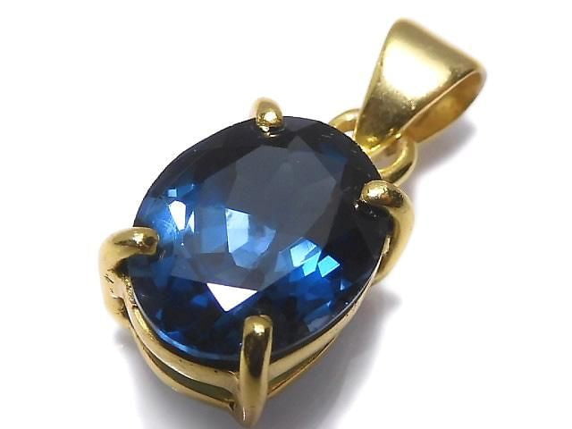 [Video][One of a kind] High Quality London Blue Topaz AAA Faceted Pendant 18KGP NO.120
