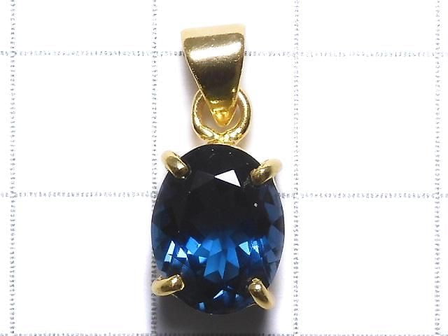 [Video][One of a kind] High Quality London Blue Topaz AAA Faceted Pendant 18KGP NO.120