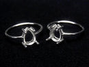 [Video] Silver925 Ring Frame (Prong Setting) Pear Shape Faceted 8x6mm Rhodium Plated 1pc