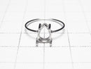 [Video] Silver925 Ring Frame (Prong Setting) Pear Shape Faceted 8x6mm Rhodium Plated 1pc