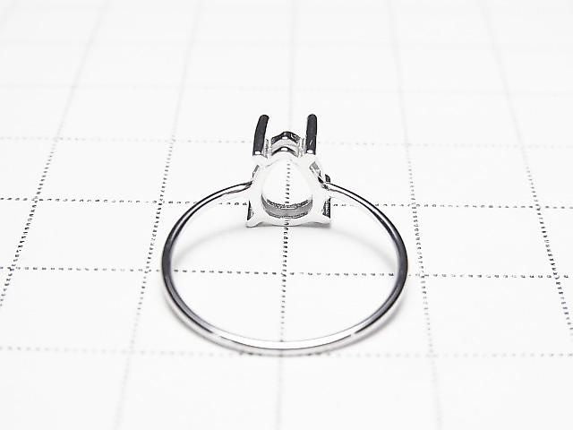 [Video] Silver925 Ring Frame (Prong Setting) Pear Shape Faceted 8x6mm Rhodium Plated 1pc