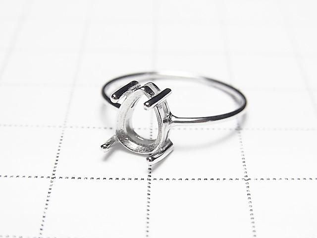 [Video] Silver925 Ring Frame (Prong Setting) Pear Shape Faceted 8x6mm Rhodium Plated 1pc