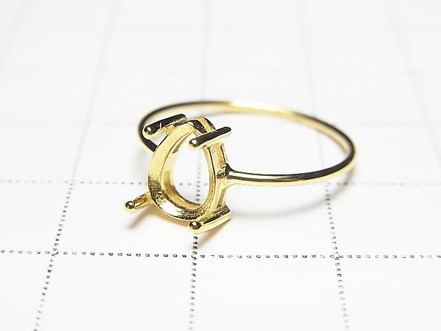 [Video] Silver925 Ring Frame (Prong Setting) Pear Shape Faceted 8x6mm 18KGP 1pc