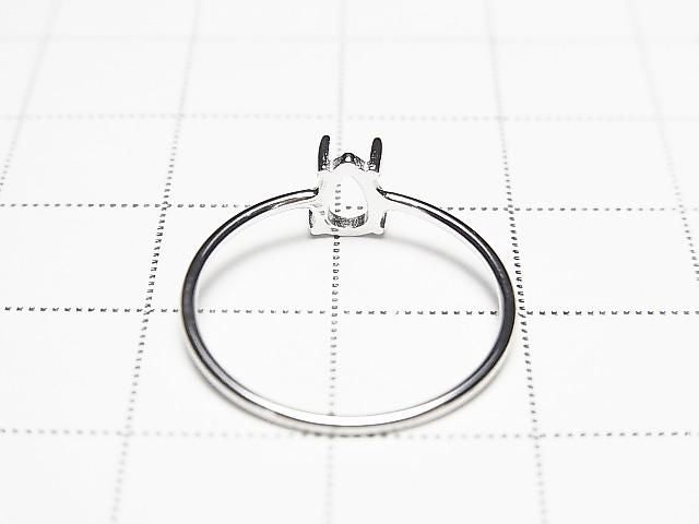 [Video] Silver925 Ring Frame (Prong Setting) Pear shape 6x4mm Rhodium Plated 1pc