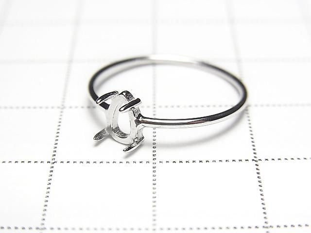 [Video] Silver925 Ring Frame (Prong Setting) Pear shape 6x4mm Rhodium Plated 1pc