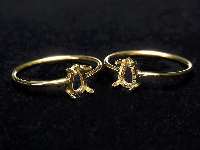 [Video] Silver925 Ring Frame (Prong Setting) Pear shape 6x4mm 18KGP 1pc