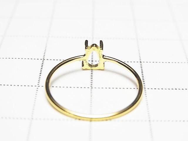 [Video] Silver925 Ring Frame (Prong Setting) Pear shape 6x4mm 18KGP 1pc