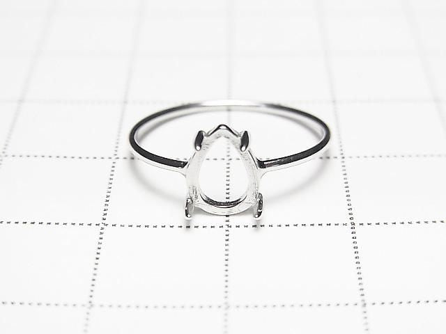 [Video] Silver925 Ring Frame (Prong Setting) Pear shape 8x6mm Rhodium Plated 1pc