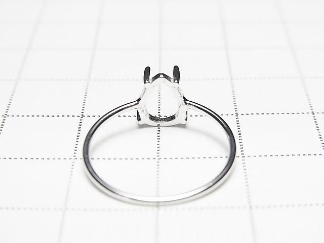 [Video] Silver925 Ring Frame (Prong Setting) Pear shape 8x6mm Rhodium Plated 1pc