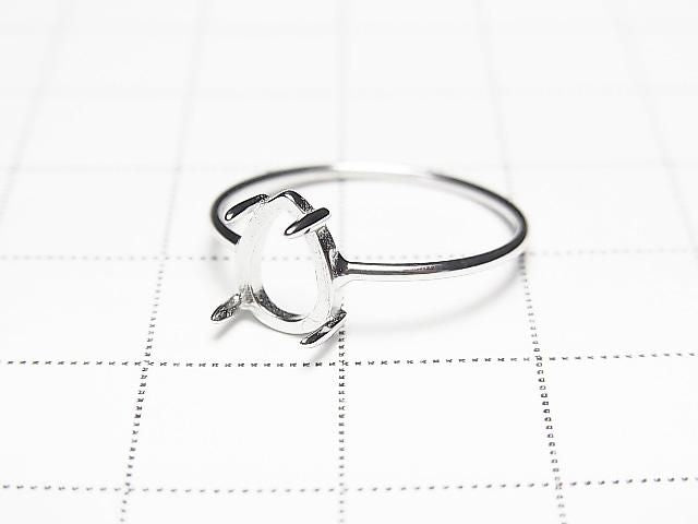 [Video] Silver925 Ring Frame (Prong Setting) Pear shape 8x6mm Rhodium Plated 1pc